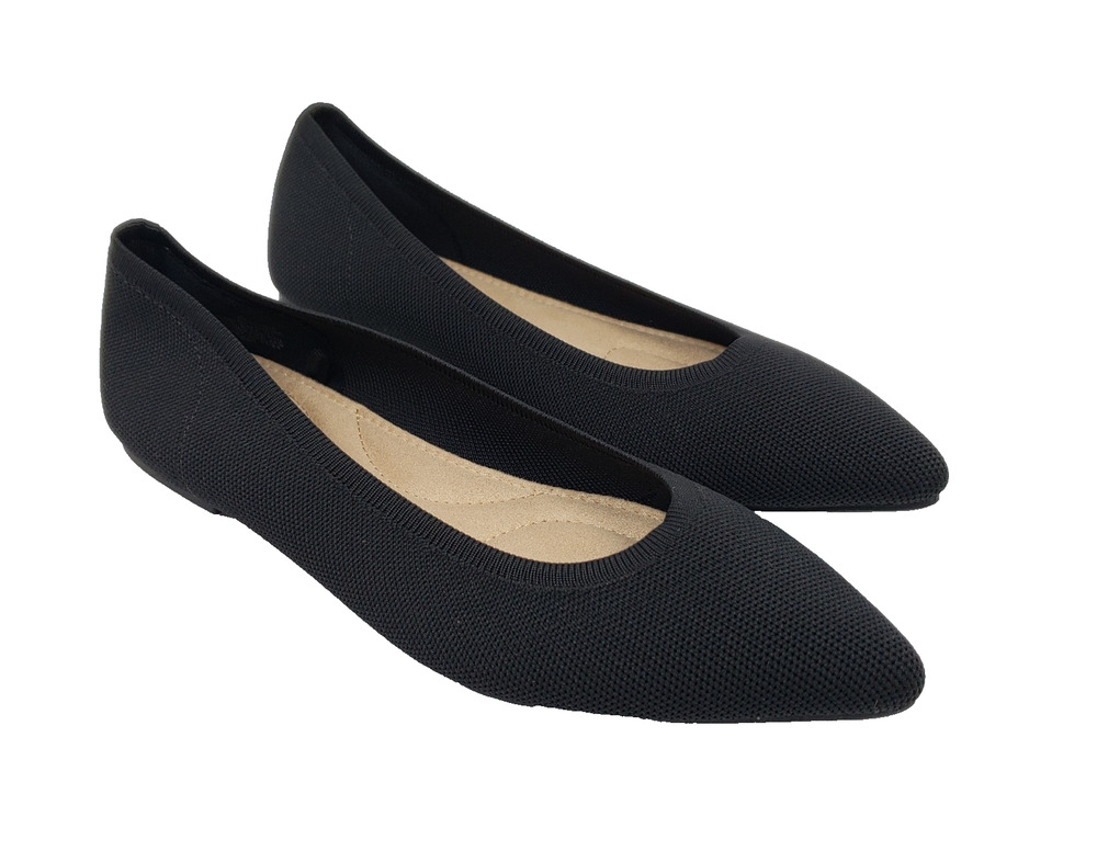 Old Navy Womens Size 8 Black Jack Knit Slip On Pointy Toe Loafer Flats Shoes